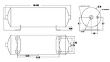 2 gallon aluminum air tank with two 1/4" npt ports and one 1/8" npt port.