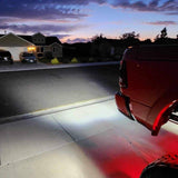 2013-Current Dodge Ram 2500 Hitch Bar Reverse 7in LED Flood Lighting Heavy Duty Bolt-On Blacked Out Kit with Heated Lens