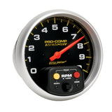 TACHOMETER, 5", 0-10,000 RPM, IN-DASH W/PEAK MEMORY, PRO-COMP