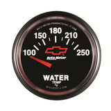 GAUGE, WATER TEMP, 2 1/16", 100-250?F, ELECTRIC, CHEVY RED BOWTIE, BLACK