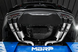 3 Inch Cat-Back Quad Rear Exit. T304 and CF Tips. Active Exhaust