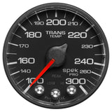 GAUGE, TRANS TEMP, 2 1/16", 300?F, STEPPER MOTOR W/PEAK & WRN, BLK/BLK, SPEK-PRO — Red (P342328)