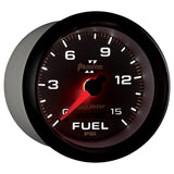 2-5/8" FUEL PRESSURE, 0-15 PSI, PHANTOM II — White