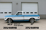 Front coil springs, 2" lowering for 1963-1987 C10 with big block.