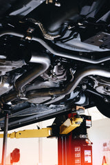 3in. Cat-Back. Quad Rear Exit. T304. CF Tips. Active