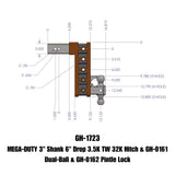 MEGA-DUTY 32K DROP HITCH (2 1/2" OR 3" SHANK)