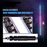NEW - 5-Foot Long ColorSMART Chasing RGB Multi-Color Whip with over 150+ Patterns - Bluetooth Controlled and American Fl