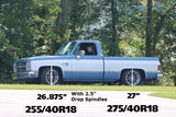 Front coil springs, 2" lowering for 1963-1987 C10 with big block.