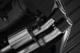 3 Inch Cat-Back Quad Rear Exit. T304 and CF Tips. Active Exhaust