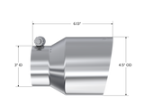 3in. Inlet Exhaust Tip. T304 Stainless Steel