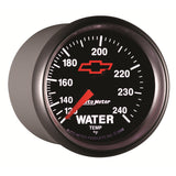 GAUGE, WATER TEMP, 2 1/16", 120-240?F, MECHANICAL, CHEVY RED BOWTIE, BLACK