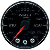 2-1/16" WATER TEMPERATURE, 100-300 F, SPEK-PRO, BLACK/BLACK, ECU (P546328-N2)