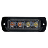 Switching 4-LED Ultra Slim Flush Mount 19-Flash Pattern Marker Strobe Light (White/Amber)