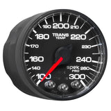 GAUGE, TRANS TEMP, 2 1/16", 300?F, STEPPER MOTOR W/PEAK & WRN, BLK/BLK, SPEK-PRO — Red (P342328)