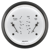 3-3/8" DUAL GAUGE, 100 PSI/240-33 Ohm, OLD-TYME WHITE (1624)