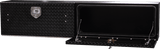 Highway Product 96 X 16 X 13 HIGH SIDE TOOL BOX WITH BLACK DIAMOND PLATE DOOR, SMOOTH BLACK BASE - 3813-019-BK62