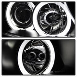 Spyder Projector Headlights - LED Halo - Amber Reflector - Eyebrow Bulb - Black - image 6
