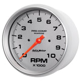 5" IN-DASH TACHOMETER, 0-10,000 RPM, MARINE SILVER ULTRA-LITE