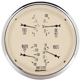 2 PC. GAUGE KIT, 5" QUAD & SPEEDOMETER, 240-33 Ohm, ANTIQUE BEIGE