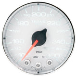 GAUGE, TRANS TEMP, 2 1/16", 300?F, STEPPER MOTOR W/PK & WRN, WHT/CHRM, SPEK-PRO — Red (P342118)