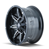 MAYHEM RAMPAGE 8090 GLOSS BLACK MILLED 17X9 8-180 18MM 124.1MM 8090-7978M18
