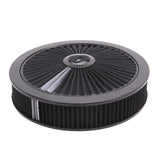 Edelbrock Pro-Flo Black Round 14" Air Cleaner with 3" Pro-Flo Element (Black) (43662) — view 2