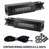 2017-Current Ford F250-F450 Super Duty Hitch Bar Reverse 7in LED Flood Lighting Heavy Duty Bolt-On Blacked Out Kit with 