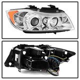 Spyder Projector Headlights - LED Halo - Amber Reflector - Eyebrow Bulb - Chrome - image 2