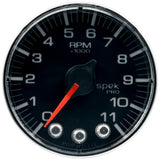GAUGE, TACH, 2 1/16", 11K RPM, W/ SHIFT LIGHT & PEAK MEM, BLK/CHRM, SPEK-PRO — Red (P336318)