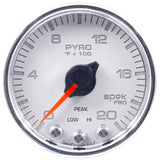 GAUGE, PYRO. (EGT), 2 1/16", 2000?F, STEPPER MOTOR W/PEAK & WARN, WHT/CHRM, SPEK — Red (P31011)