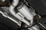 3in. Cat-Back. Quad Split Rear. T304. CF Tips. Valve Delete