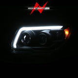 ANZO USA - LED Bar Projector Black Headlight - 111616