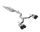 3in. Cat-Back. Quad Split Rear. T304. CF Tips. Valve Delete