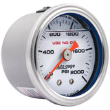 1-1/2" PRESSURE, 0-2,000 PSI, WHITE
