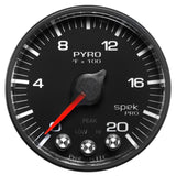 GAUGE, PYRO. (EGT), 2 1/16", 2000?F, STEPPER MOTOR W/PEAK & WARN, BLK/BLK, SPEK — Red (P310328)