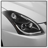 Spyder Projector Headlights - Light Tube DRL - LED Halo - Black - image 5