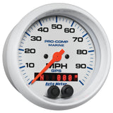 3-3/8" GPS SPEEDOMETER, 0-100 MPH, MARINE WHITE