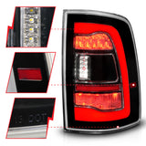 ANZO USA - RAM 1500 09-18, 2500/3500 10-18 LED TAIL LIGHTS BLACK CLEAR LENS W/ SQTL SIGNAL - 311469