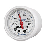 2-1/16" VACUUM/BOOST, 30 IN HG/20 PSI, MARINE WHITE