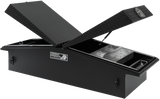 Highway Product 71 X 16 X 23 GULL WING TOOL BOX WITH SMOOTH BLACK BASE, BLACK DIAMOND PLATE LID - 3412-015-BK62