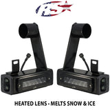 2020-Current Chevy GMC 2500 3500 Hitch Bar Reverse 7in LED Flood Lighting Heavy Duty Bolt-On Blacked Out Kit with Heated