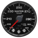 2-1/16" WATER TEMPERATURE, 180-320 F, SPEK-PRO, BLACK/BLACK, ECU