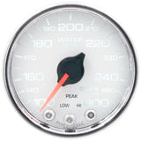GAUGE, WATER TEMP, 2 1/16", 300?F, STEPPER MOTOR W/PEAK & WARN, WHT/CHRM, SPEK
