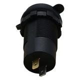 Round Socket Auxiliary Charging Port with Dual C-Type PD 60W Outputs Blue Indigo LED and Cover Race Sport Lighting