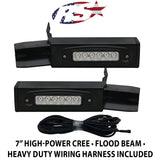 2011-2016 Ford F250-F450 Super Duty Hitch Bar Reverse 7in LED Flood Lighting Heavy Duty Bolt-On Street Series Kit and Si
