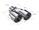 2.5" Inlet Exhaust Tip. T304 Stainless.