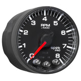 GAUGE, TACH, 2 1/16", 8K RPM, W/ SHIFT LIGHT & PEAK MEM, BLK/BLK, SPEK-PRO — Red (P334328)