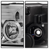 SPYDER CHROME PROJECTOR HEADLIGHTS WITH LIGHT BAR DRL; 13-18 RAM