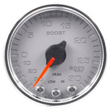 GAUGE, VAC/BOOST, 2 1/16", 30INHG-30PSI, STEPPER MTR W/PK & WRN,SLVR/CHRME, SPEK — Red (P30221)