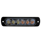 White/Amber Switching 6-LED Ultra Slim Flush Mount 19-Flash Pattern Marker Strobe Light